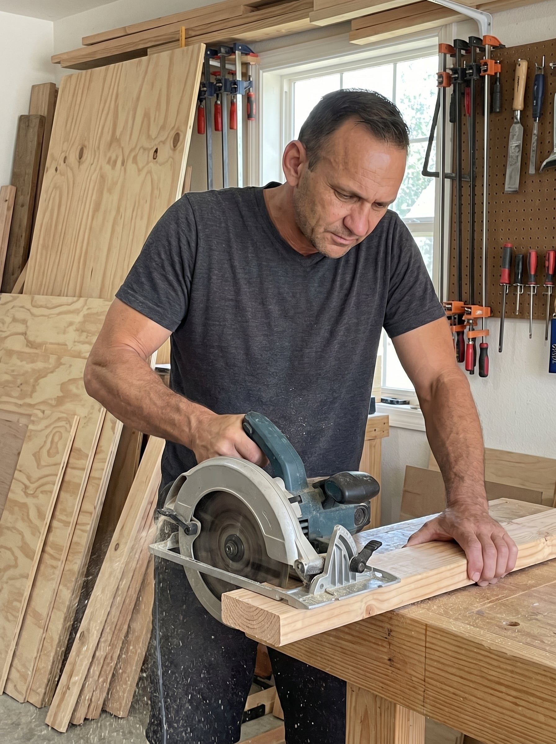 Eric Hartley, owner and master carpenter of Heart 2 Hart Construction, specializing in framing, finish carpentry, and event staging in Orlando, Florida